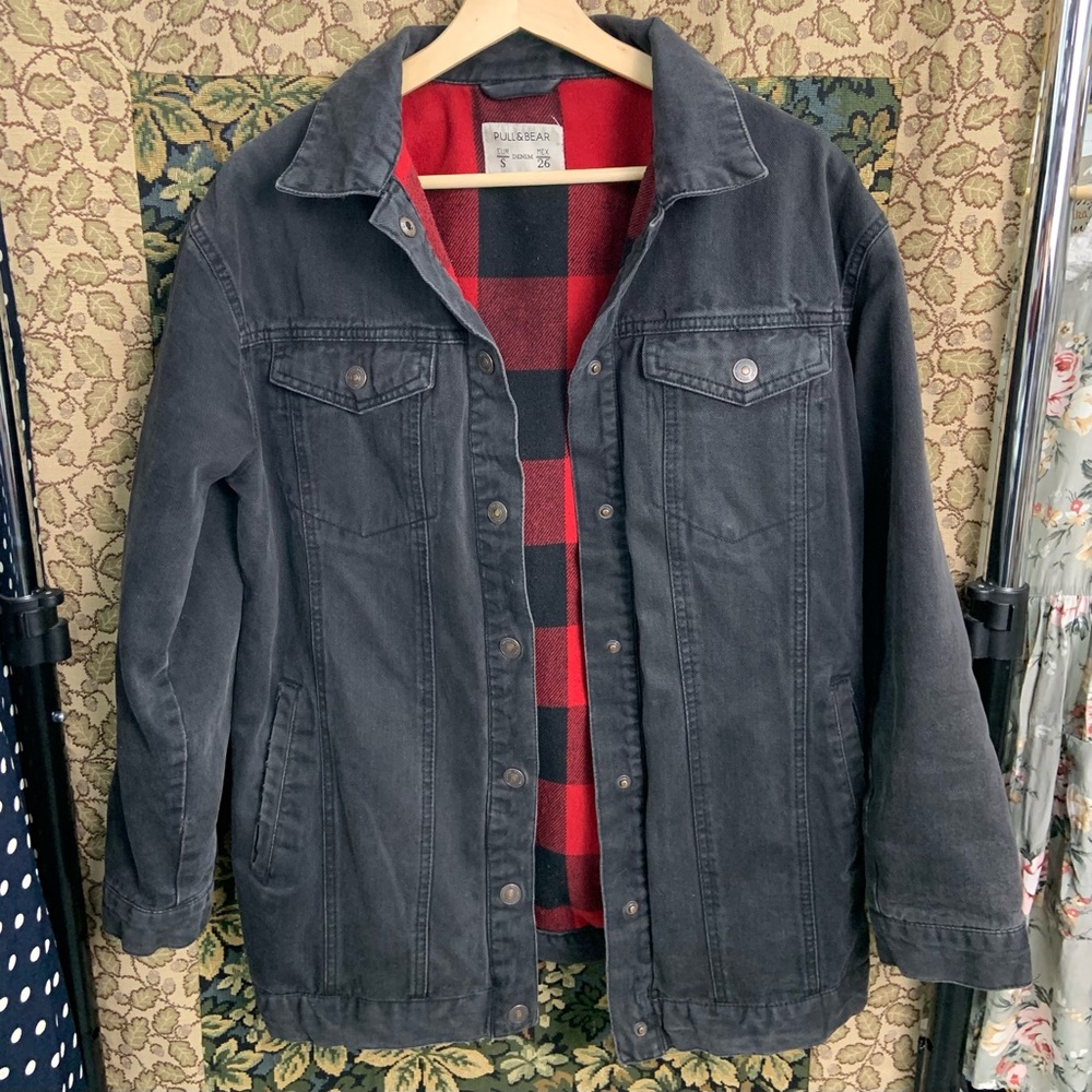 Pull&Bear Longline Denim Jacket Size S Fully Lined